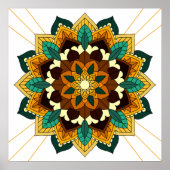 Mandala Pattern 02 in geel & tan Poster (Voorkant)