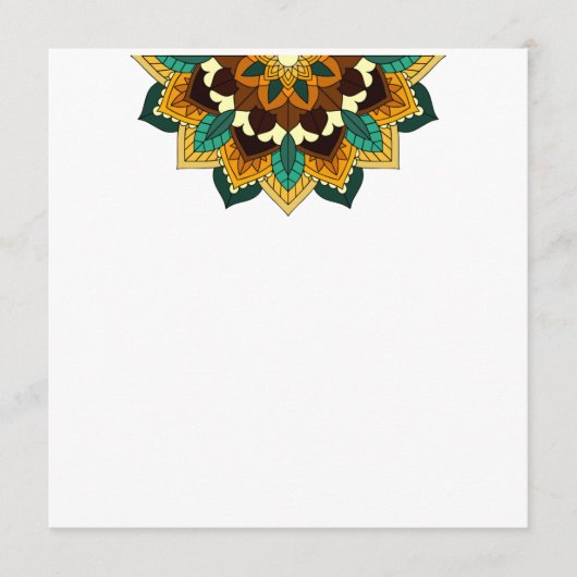 Mandala Pattern 02 in geel & tan Programmakaart (Voorkant)