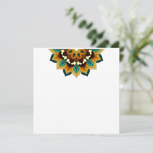 Mandala Pattern 02 in geel & tan Programmakaart (Staand voorkant)