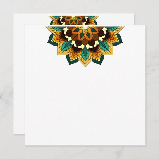 Mandala Pattern 02 in geel & tan Programmakaart (Voorkant / Achterkant)