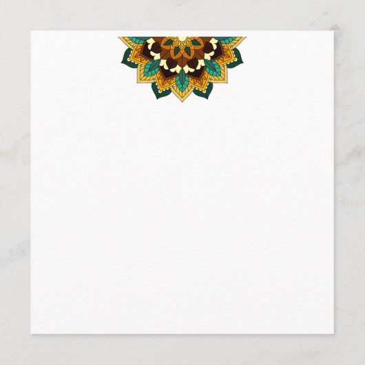 Mandala Pattern 02 in geel & tan Programmakaart (Achterkant)