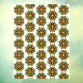 Mandala Pattern 02 in geel & tan Raamsticker (Vel 3)