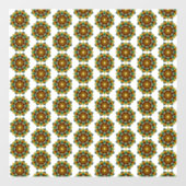 Mandala Pattern 02 in geel & tan Raamsticker (Vel)