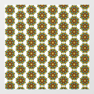 Mandala Pattern 02 in geel & tan Raamsticker