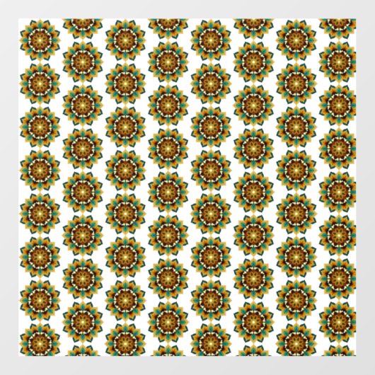 Mandala Pattern 02 in geel & tan Raamsticker (Vel)