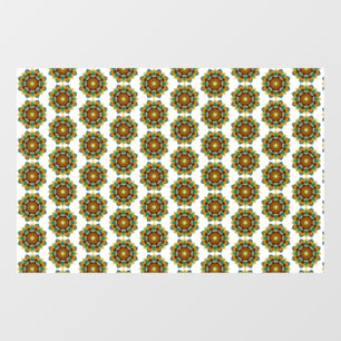 Mandala Pattern 02 in geel & tan Raamsticker