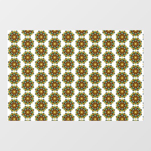 Mandala Pattern 02 in geel & tan Raamsticker (Vel)