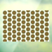 Mandala Pattern 02 in geel & tan Raamsticker (Vel 3)