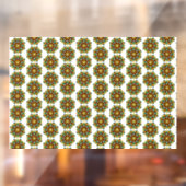 Mandala Pattern 02 in geel & tan Raamsticker (Vel 2)