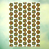 Mandala Pattern 02 in geel & tan Raamsticker (Vel 3)