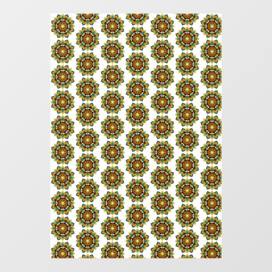 Mandala Pattern 02 in geel & tan Raamsticker (Vel)