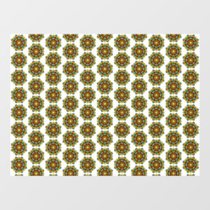 Mandala Pattern 02 in geel & tan Raamsticker