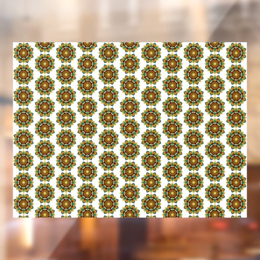 Mandala Pattern 02 in geel & tan Raamsticker (Vel 2)