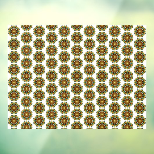 Mandala Pattern 02 in geel & tan Raamsticker (Vel 3)