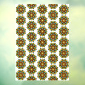 Mandala Pattern 02 in geel & tan Raamsticker (Vel 3)