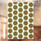 Mandala Pattern 02 in geel & tan Raamsticker (Vel 2)
