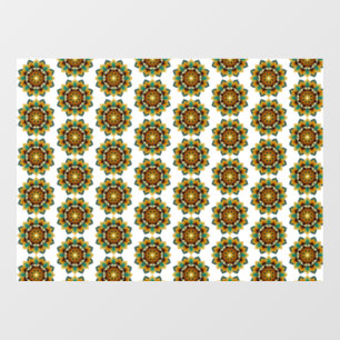 Mandala Pattern 02 in geel & tan Raamsticker