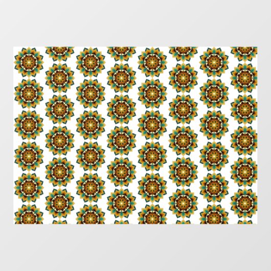 Mandala Pattern 02 in geel & tan Raamsticker (Vel)