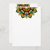 Mandala Pattern 02 in geel & tan Save The Date (Voorkant / Achterkant)