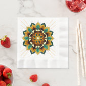 Mandala Pattern 02 in geel & tan Servet (Insitu)