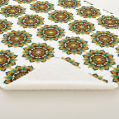 Mandala Pattern 02 in geel & tan Sherpa Blanket Deken (3/4)