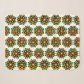 Mandala Pattern 02 in geel & tan Sherpa Blanket Deken (Voorkant (horizontaal))