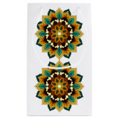 Mandala Pattern 02 in geel & tan Small Gift Bag Klein Cadeauzakje (Achterkant)
