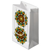 Mandala Pattern 02 in geel & tan Small Gift Bag Klein Cadeauzakje (Voorkant Gekanteld)
