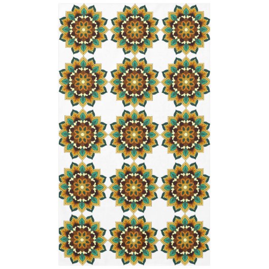 Mandala Pattern 02 in geel & tan Tafelkleed (Voorkant)