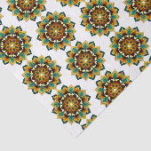 Mandala Pattern 02 in geel & tan Tissuepapier (Detail)