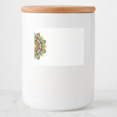 Mandala Pattern 02 in geel & tan Voedselcontainer Etiket (Voorkant)