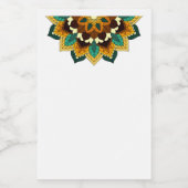 Mandala Pattern 02 in geel & tan Voedselcontainer Etiket (Enkel label)