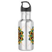 Mandala Pattern 02 in geel & tan Waterfles (Achterkant)