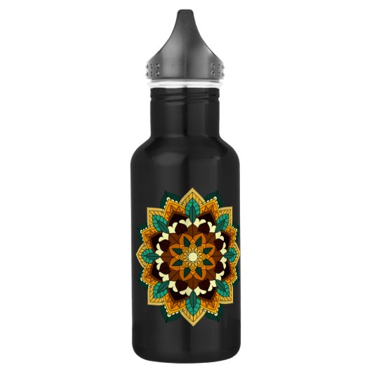 Mandala Pattern 02 in geel & tan Waterfles (Links)