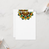 Mandala Pattern 02 in gele & tan Kaart (Voorkant / Achterkant in situ)