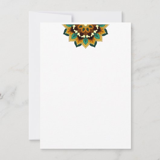 Mandala Pattern 02 in gele & tan Kaart (Achterkant)