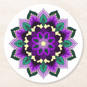 Mandala Pattern 02 in het paarse Onderzetter ronde