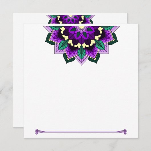 Mandala Pattern 02 in het paarse programma Programmakaart (Voorkant / Achterkant)