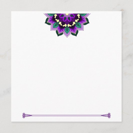 Mandala Pattern 02 in het paarse programma Programmakaart (Achterkant)