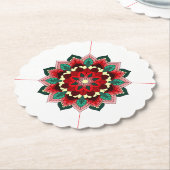 Mandala Pattern 02 in Onderzetter rood papier (Gekanteld)