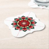 Mandala Pattern 02 in Onderzetter rood papier (Gekanteld)