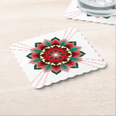 Mandala Pattern 02 in Onderzetter rood papier (Gebogen)