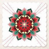 Mandala Pattern 02 in Onderzetter rood papier (Voorkant)