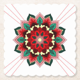 Mandala Pattern 02 in Onderzetter rood papier