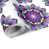 Mandala Pattern 02 in paars Cadeaupapier (Rol Hoek)