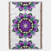 Mandala Pattern 02 in paars Deken (Voorkant Verticaal)