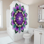 Mandala Pattern 02 in paars Douchegordijn (In situ)