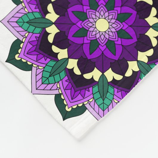 Mandala Pattern 02 in paars Fleece Deken (Hoek)