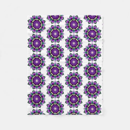 Mandala Pattern 02 in paars Fleece Deken (Voorkant)