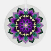 Mandala Pattern 02 in paars Glas Ornament (Achterkant)